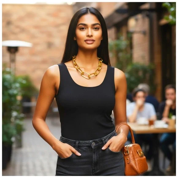 Women’s Elegant Gold Link ‘Chunky’ Necklace. 39” - Picture 11 of 12